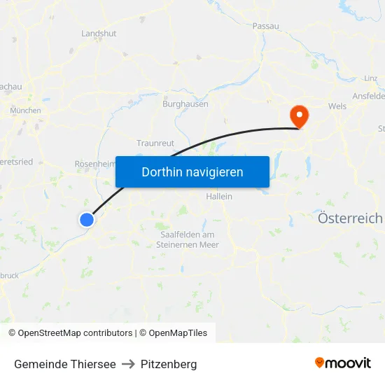Gemeinde Thiersee to Pitzenberg map