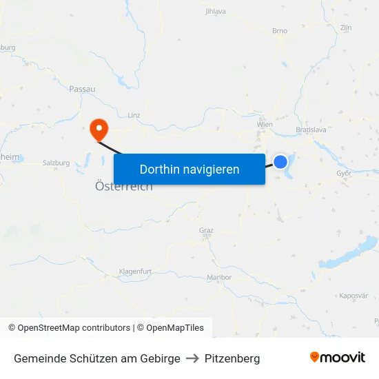 Gemeinde Schützen am Gebirge to Pitzenberg map