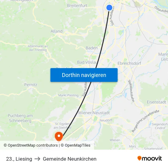 23., Liesing to Gemeinde Neunkirchen map