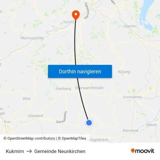 Kukmirn to Gemeinde Neunkirchen map