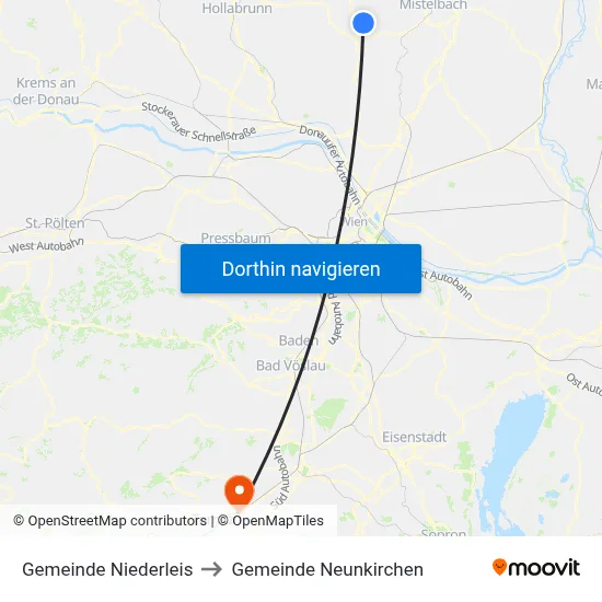 Gemeinde Niederleis to Gemeinde Neunkirchen map