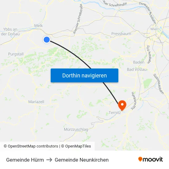 Gemeinde Hürm to Gemeinde Neunkirchen map