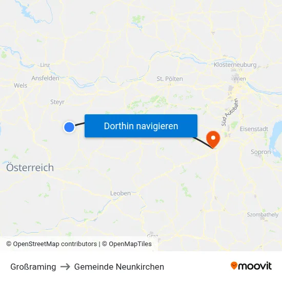 Großraming to Gemeinde Neunkirchen map