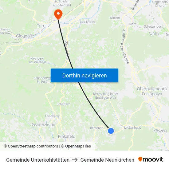 Gemeinde Unterkohlstätten to Gemeinde Neunkirchen map
