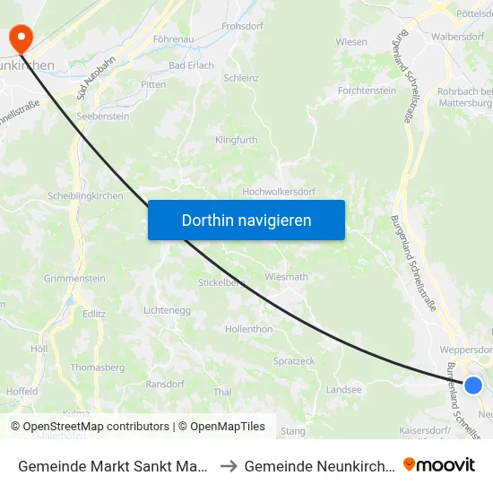 Gemeinde Markt Sankt Martin to Gemeinde Neunkirchen map