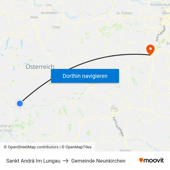 Sankt Andrä Im Lungau to Gemeinde Neunkirchen map