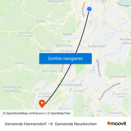 Gemeinde Hennersdorf to Gemeinde Neunkirchen map