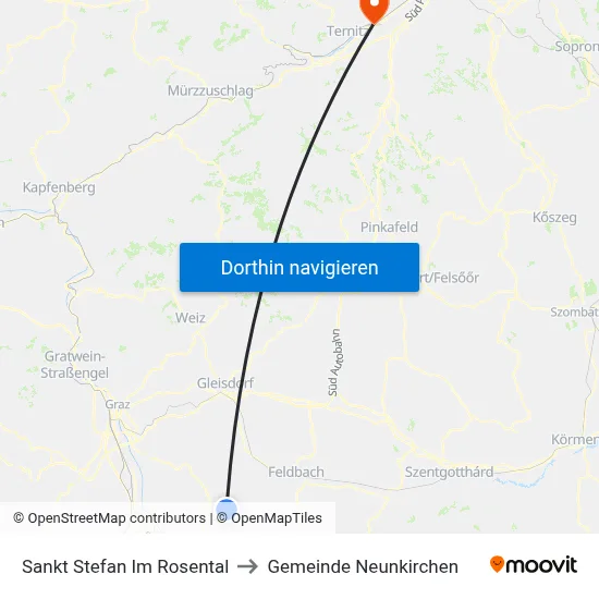 Sankt Stefan Im Rosental to Gemeinde Neunkirchen map