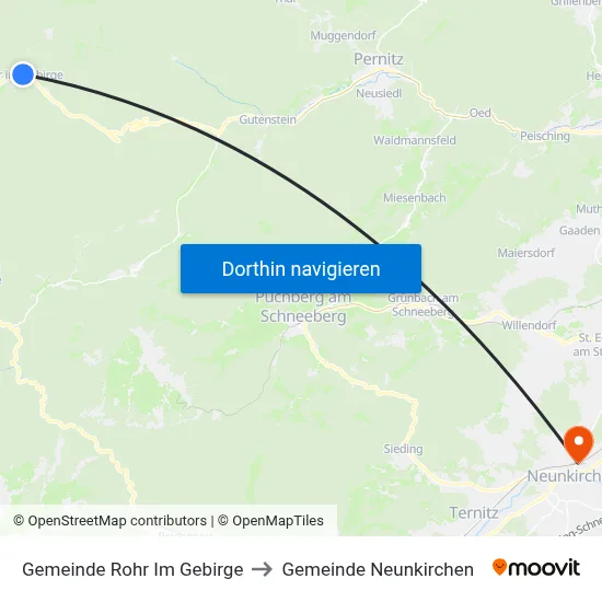 Gemeinde Rohr Im Gebirge to Gemeinde Neunkirchen map