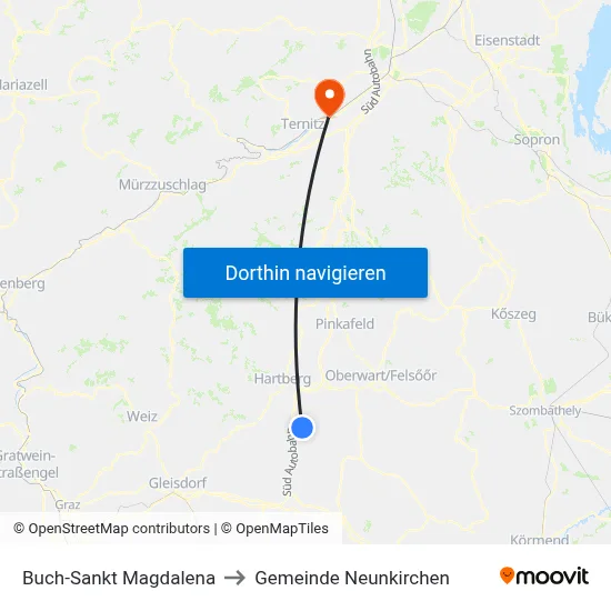 Buch-Sankt Magdalena to Gemeinde Neunkirchen map