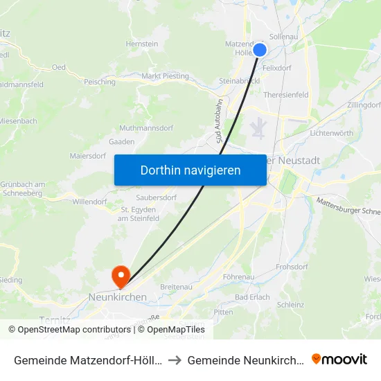 Gemeinde Matzendorf-Hölles to Gemeinde Neunkirchen map