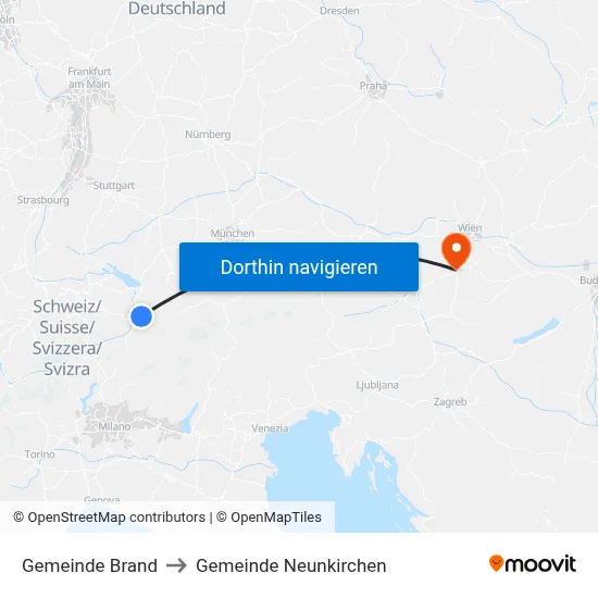 Gemeinde Brand to Gemeinde Neunkirchen map