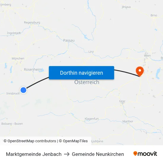 Marktgemeinde Jenbach to Gemeinde Neunkirchen map