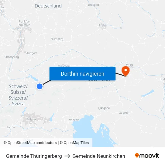 Gemeinde Thüringerberg to Gemeinde Neunkirchen map