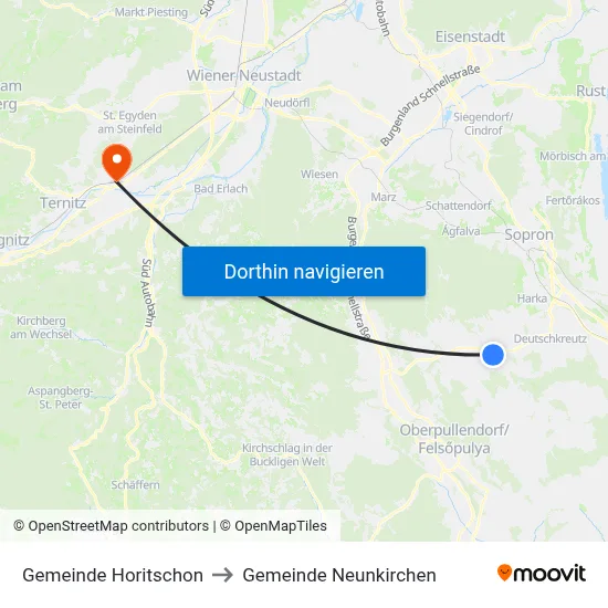 Gemeinde Horitschon to Gemeinde Neunkirchen map