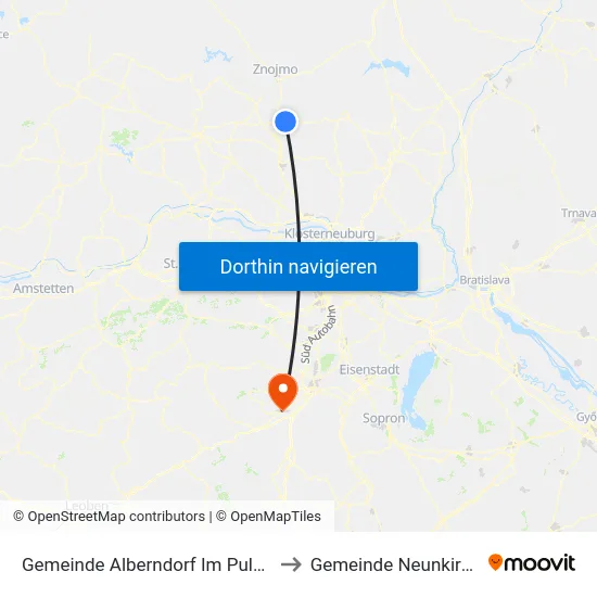 Gemeinde Alberndorf Im Pulkautal to Gemeinde Neunkirchen map