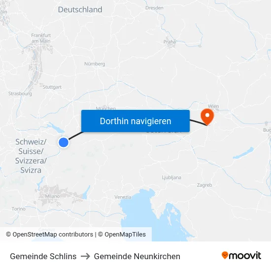 Gemeinde Schlins to Gemeinde Neunkirchen map