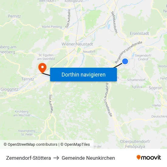 Zemendorf-Stöttera to Gemeinde Neunkirchen map