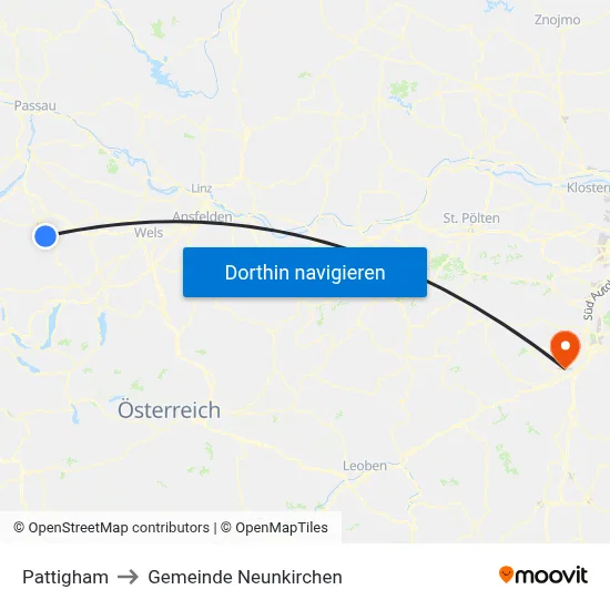 Pattigham to Gemeinde Neunkirchen map