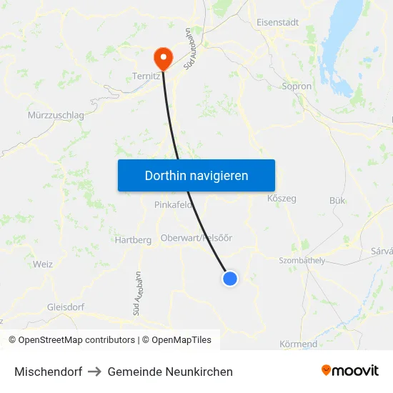 Mischendorf to Gemeinde Neunkirchen map
