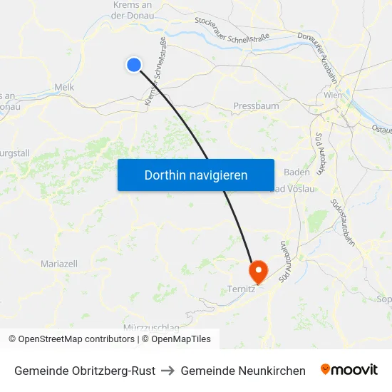Gemeinde Obritzberg-Rust to Gemeinde Neunkirchen map