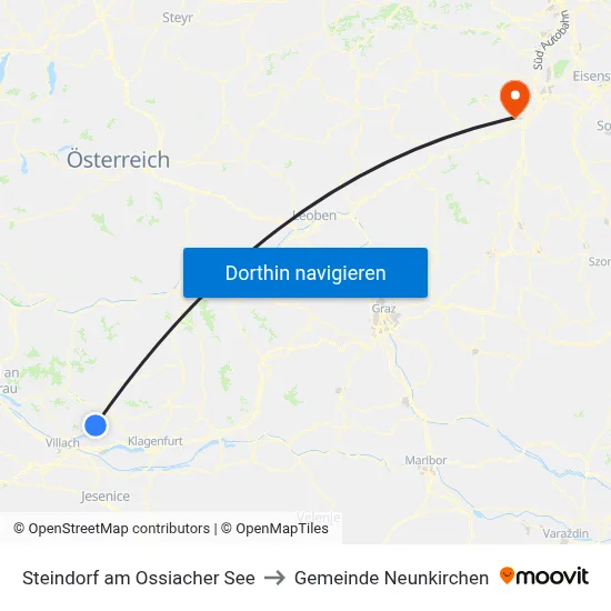 Steindorf am Ossiacher See to Gemeinde Neunkirchen map