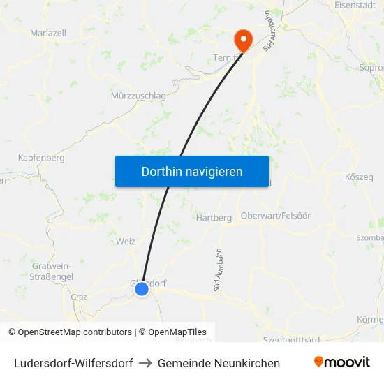 Ludersdorf-Wilfersdorf to Gemeinde Neunkirchen map