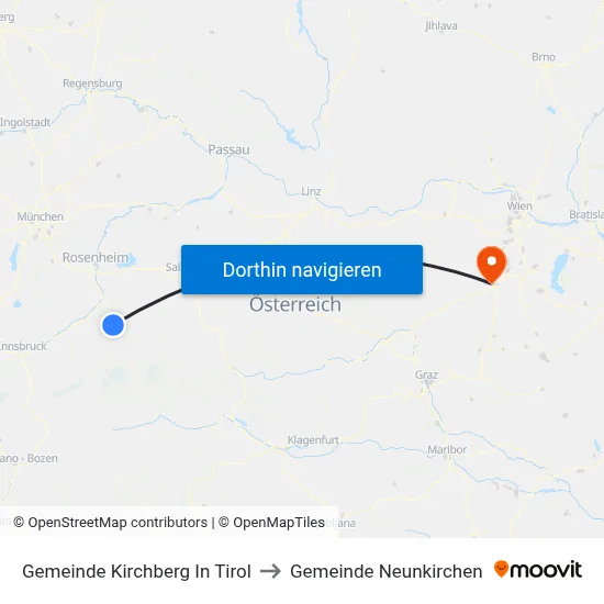 Gemeinde Kirchberg In Tirol to Gemeinde Neunkirchen map