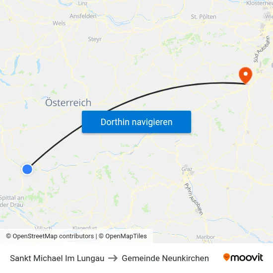 Sankt Michael Im Lungau to Gemeinde Neunkirchen map
