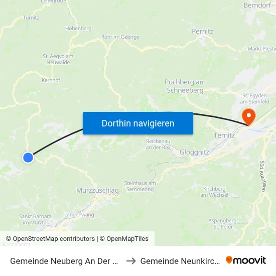 Gemeinde Neuberg An Der Mürz to Gemeinde Neunkirchen map