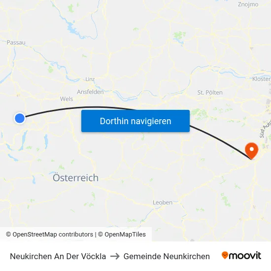 Neukirchen An Der Vöckla to Gemeinde Neunkirchen map