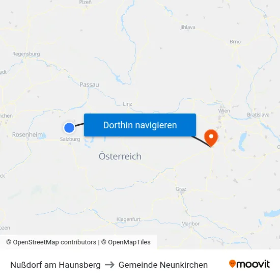 Nußdorf am Haunsberg to Gemeinde Neunkirchen map