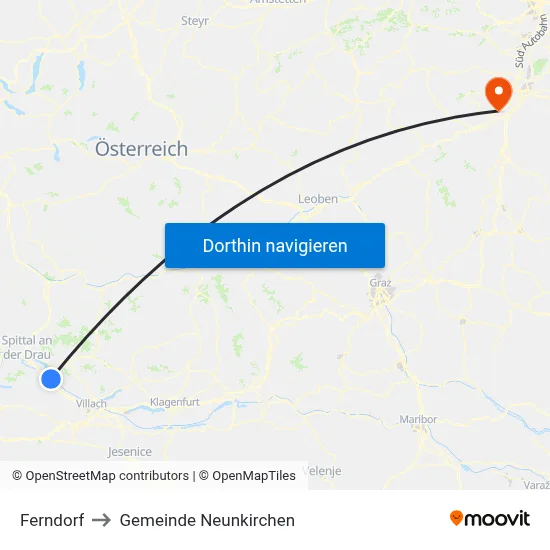 Ferndorf to Gemeinde Neunkirchen map