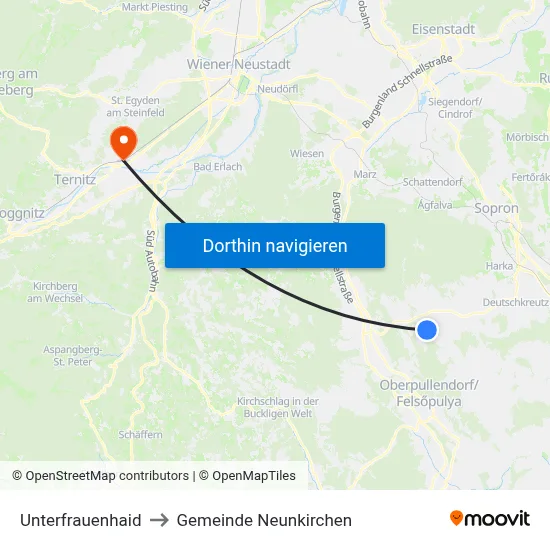 Unterfrauenhaid to Gemeinde Neunkirchen map
