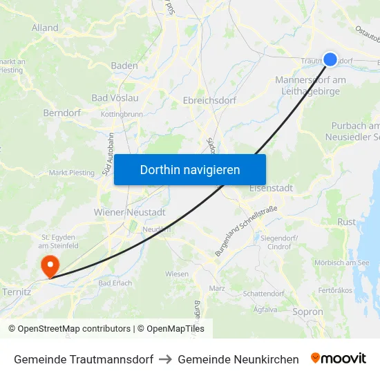 Gemeinde Trautmannsdorf to Gemeinde Neunkirchen map