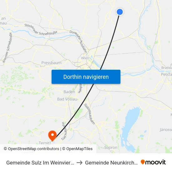Gemeinde Sulz Im Weinviertel to Gemeinde Neunkirchen map