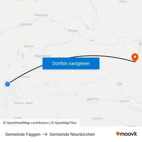 Gemeinde Faggen to Gemeinde Neunkirchen map