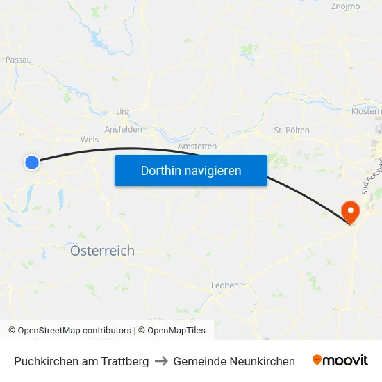 Puchkirchen am Trattberg to Gemeinde Neunkirchen map