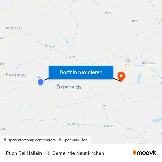 Puch Bei Hallein to Gemeinde Neunkirchen map