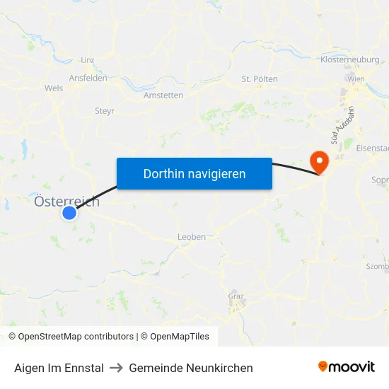 Aigen Im Ennstal to Gemeinde Neunkirchen map