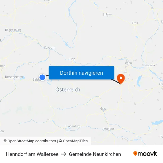 Henndorf am Wallersee to Gemeinde Neunkirchen map