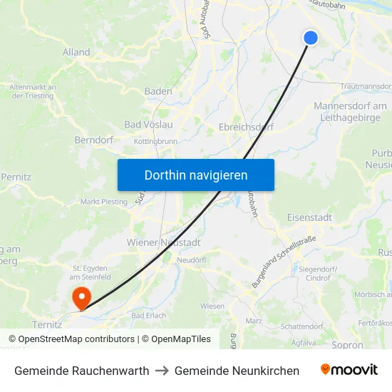 Gemeinde Rauchenwarth to Gemeinde Neunkirchen map