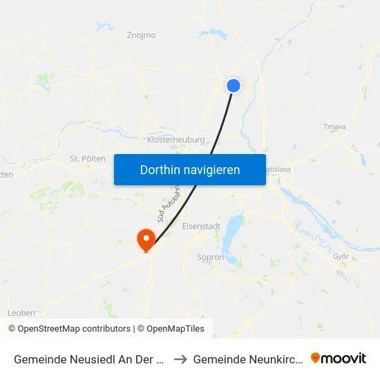 Gemeinde Neusiedl An Der Zaya to Gemeinde Neunkirchen map