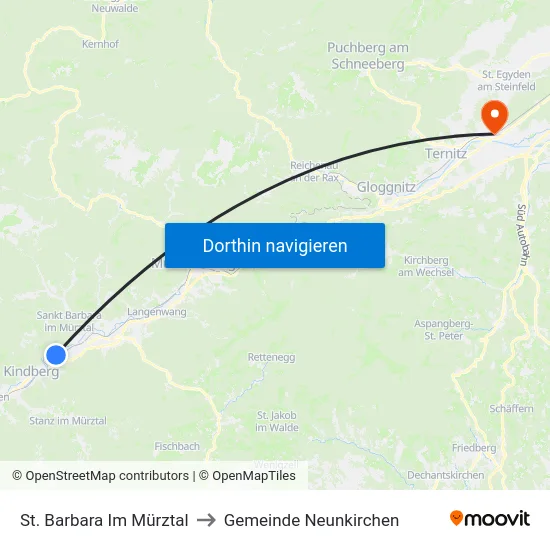 St. Barbara Im Mürztal to Gemeinde Neunkirchen map