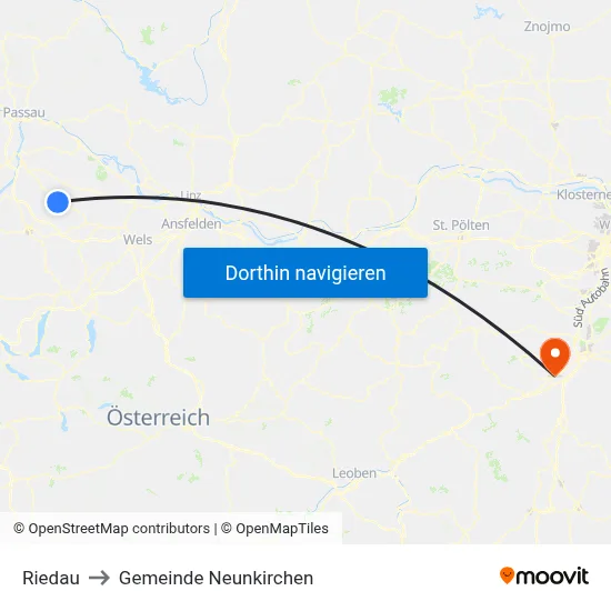 Riedau to Gemeinde Neunkirchen map