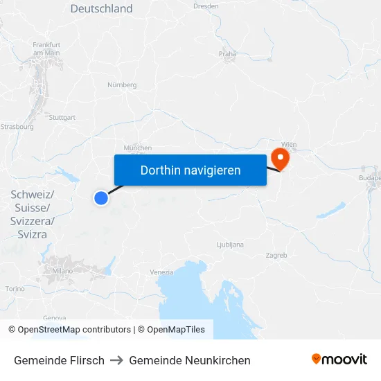 Gemeinde Flirsch to Gemeinde Neunkirchen map