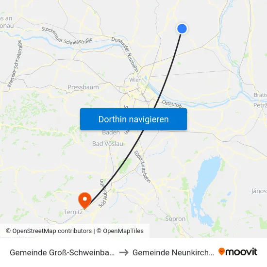 Gemeinde Groß-Schweinbarth to Gemeinde Neunkirchen map