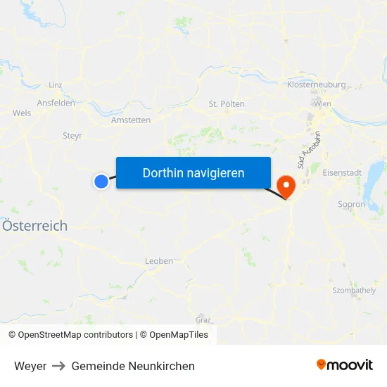 Weyer to Gemeinde Neunkirchen map