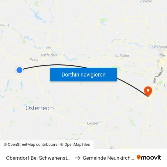 Oberndorf Bei Schwanenstadt to Gemeinde Neunkirchen map