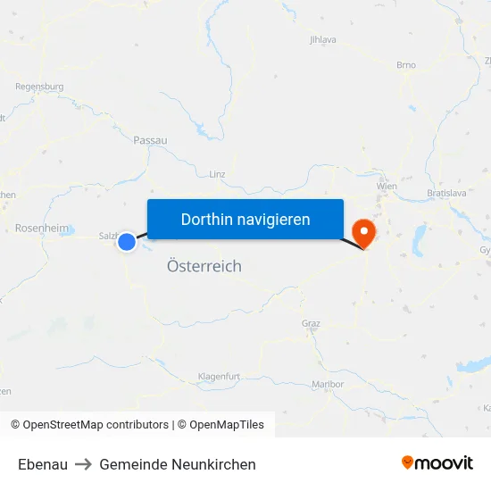Ebenau to Gemeinde Neunkirchen map